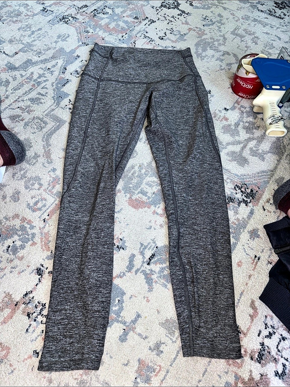 lululemon Pure Practice Pant 7/8 Women's Gray Lace-Up Leggings Size 6